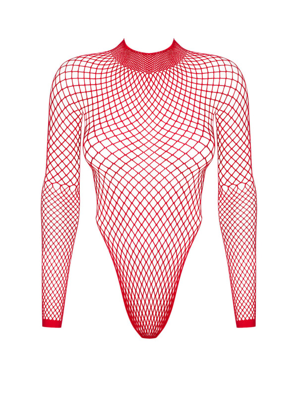 Боді сексуальне сітчасте XL/XXL B126 Obsessive, червоне - Зображення 2