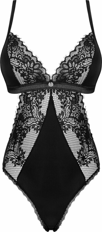 Боді еротичне з мереживом XS/S Maderris Obsessive, чорне - Изображение 2