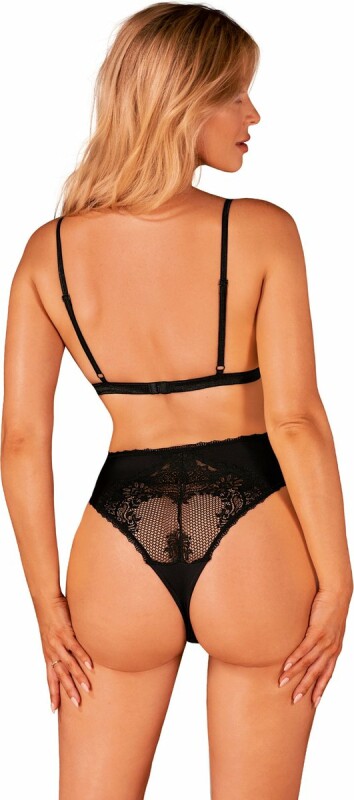 Боді еротичне з мереживом XS/S Maderris Obsessive, чорне - Изображение 1