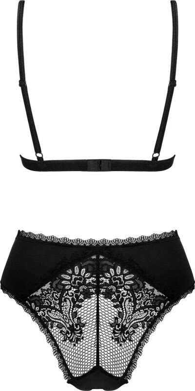 Боді еротичне з мереживом XS/S Maderris Obsessive, чорне - Изображение 3