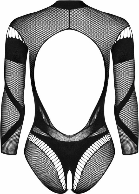 Боді сексуальне з інтимним вирізом One Size B135 Obsessive, чорне - Зображення 3