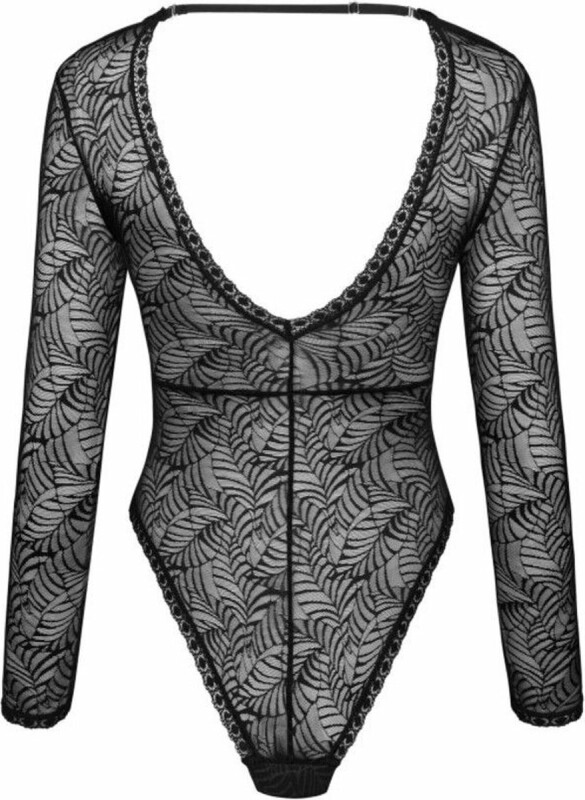 Боді сексуальне ажурне M/L Merlys Obsessive, чорне - Изображение 3