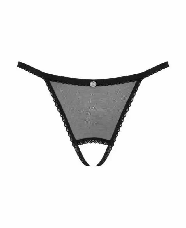 Стрінги мереживні Celia Noir crotchless thong M/L - Зображення 2