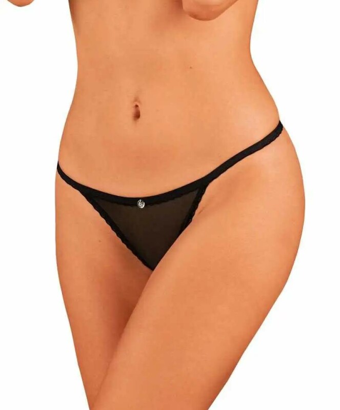 Стрінги мереживні Celia Noir crotchless thong M/L