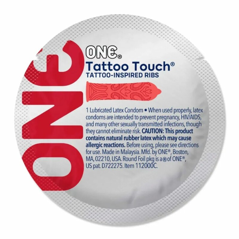Презервативи латексні One Tattoo Touch червоні, 5 шт