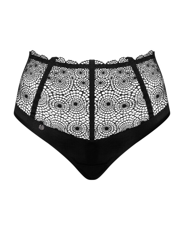 Сексуальні стрінги XXL Sharlotte Obsessive, з мереживом, чорні - Изображение 2