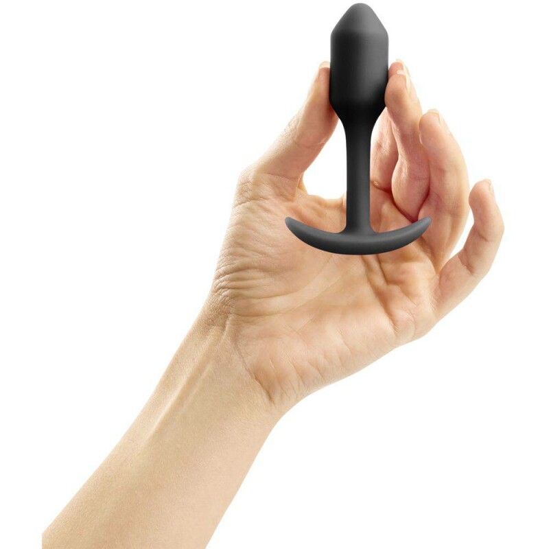 Анальна пробка із зміщеним центром ваги, S, B-vibe Snug Plug 1 чорна, 8.6 х 2.2 см - Зображення 4