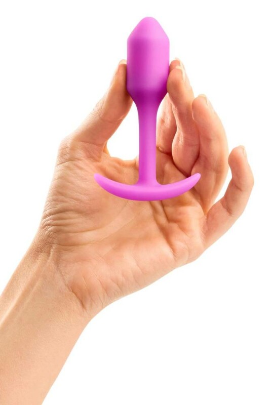 Анальна пробка із зміщеним центром ваги, S, B-vibe Snug Plug 1 рожева, 8.6 х 2.2 см - Изображение 5