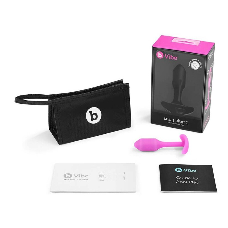 Анальна пробка із зміщеним центром ваги, S, B-vibe Snug Plug 1 рожева, 8.6 х 2.2 см - Изображение 6
