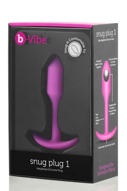 Анальна пробка із зміщеним центром ваги, S, B-vibe Snug Plug 1 рожева, 8.6 х 2.2 см - Изображение 2
