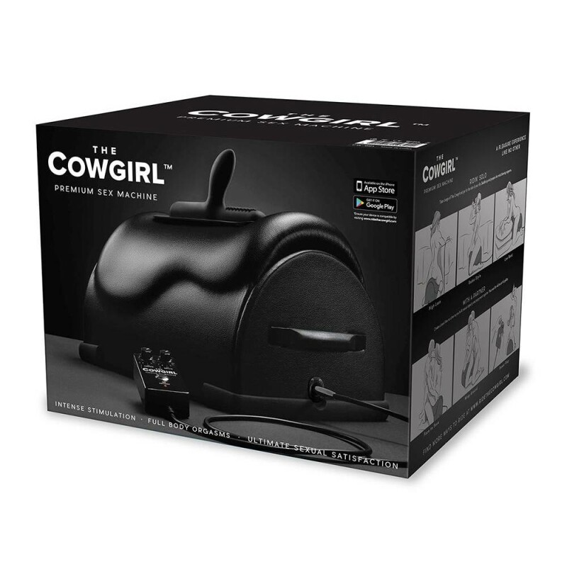 Секс-машина смарт CoWgirl Premium з вібрацією та ротацією, з 2 насадками, чорна - Зображення 1