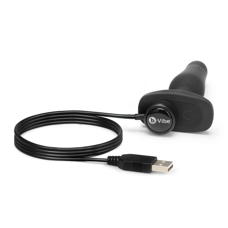 Анальна пробка з вібрацією і пультом B-Vibe Novice Plug, чорна, 8.5 х 2.5 см - Зображення 5