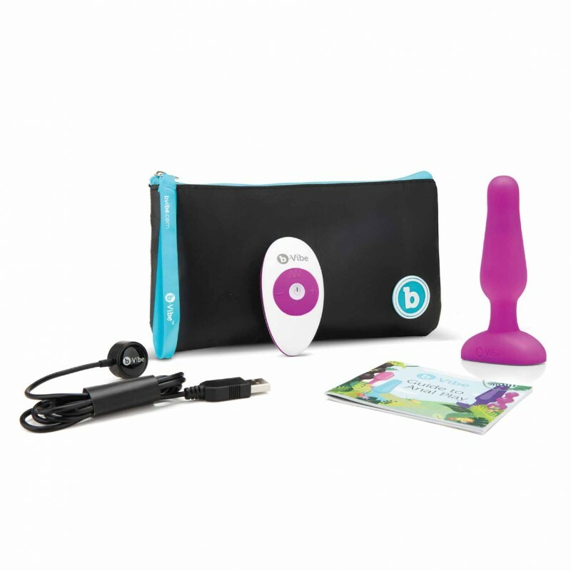 Анальна пробка з вібрацією b-Vibe Novice Plug Fuchsia рожевий, 8.5 см х 2.5 см - Зображення 4