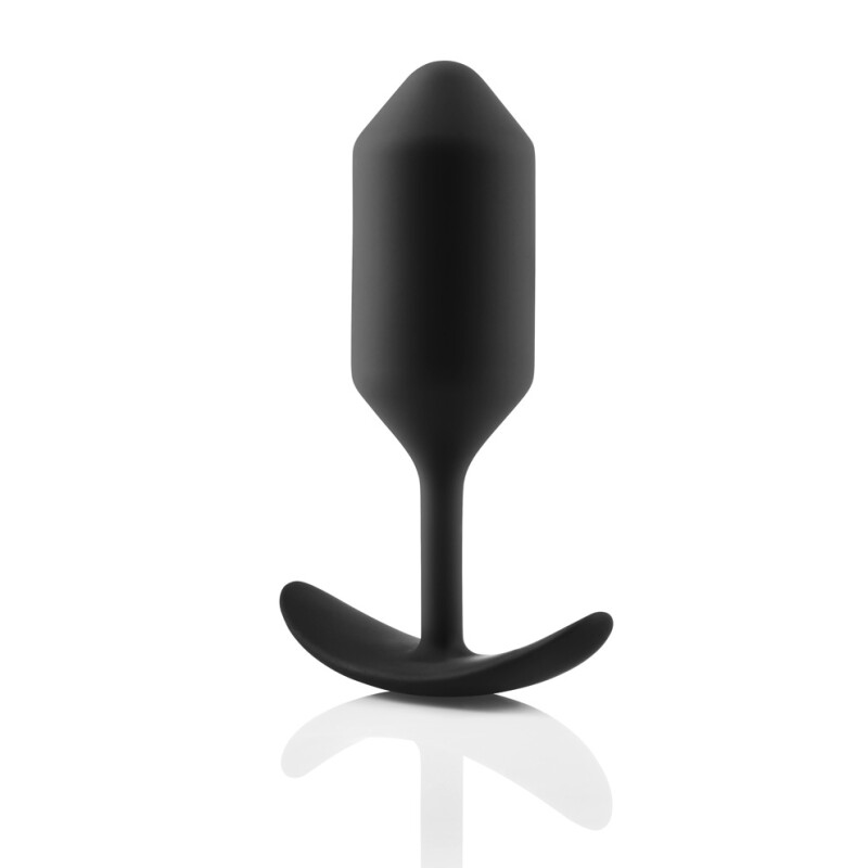 Анальна пробка зі зміщеним центром ваги Snug Plug 3 B-Vibe, силіконова, чорна, 12 х 3.8 см - Изображение 2
