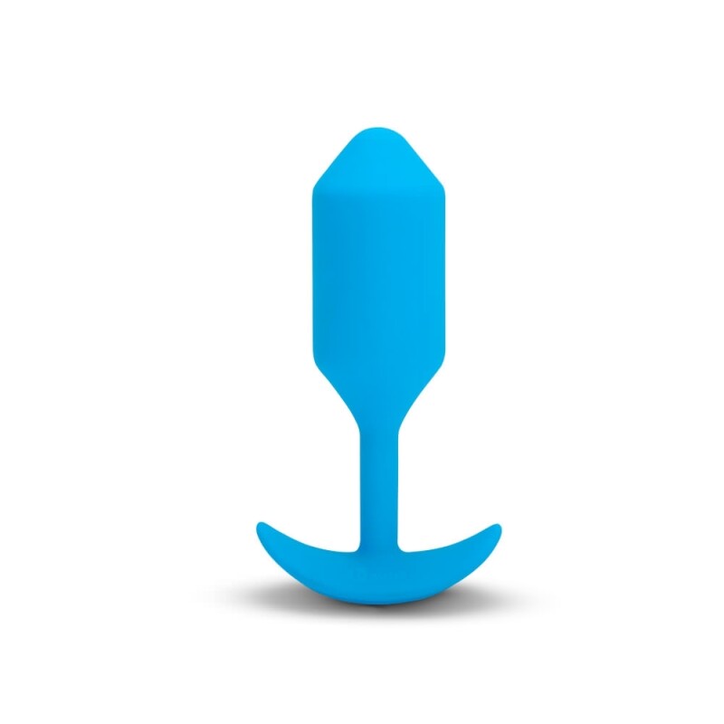 Анальна пробка з вібрацією Snug Plug 3 B-Vibe, силіконова, блакитна, 13.8 х 3.7 см
