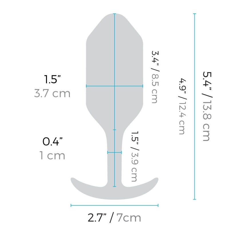Анальна пробка з вібрацією Snug Plug 3 B-Vibe, силіконова, блакитна, 13.8 х 3.7 см - Изображение 6