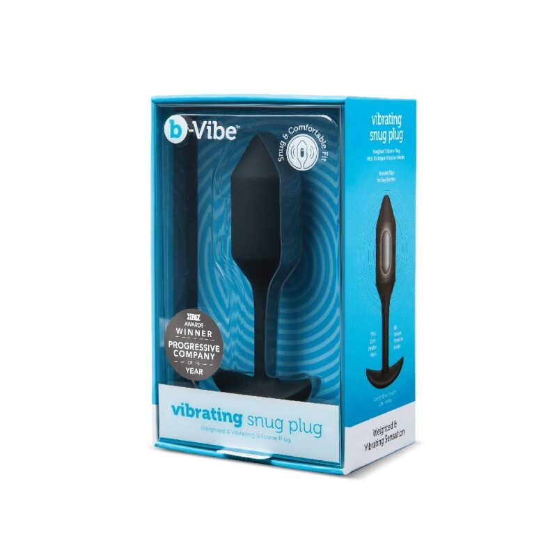 Анальна пробка з вібрацією Snug Plug 2 B-Vibe, силіконова, чорна, 13.8 х 3.7 см - Зображення 1