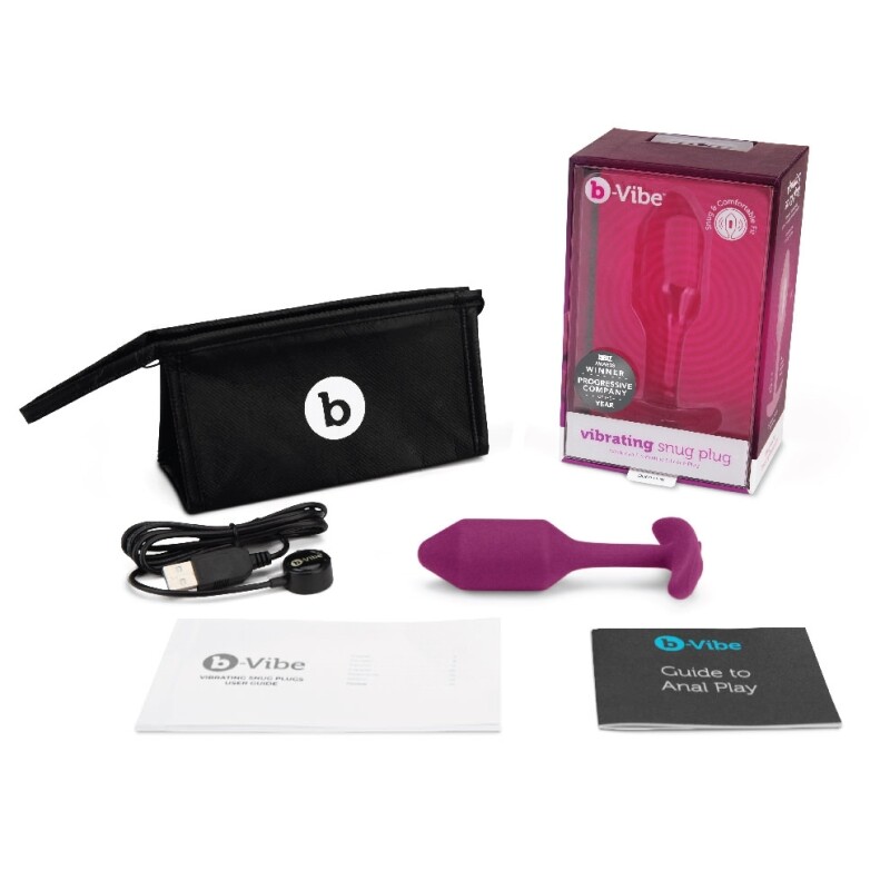 Анальна пробка з вібрацією Snug Plug 2 B-Vibe, силіконова, рожева, 13.8 х 3.7 см - Зображення 9
