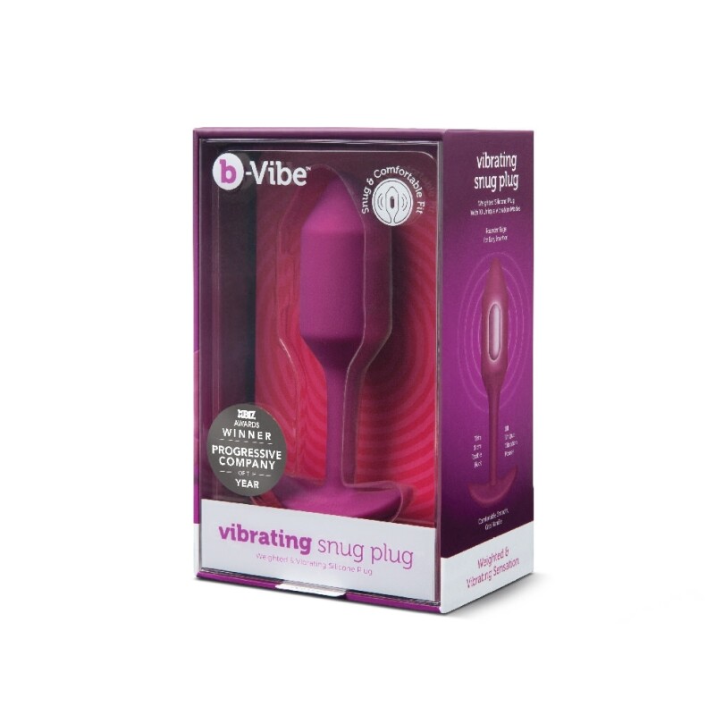 Анальна пробка з вібрацією Snug Plug 2 B-Vibe, силіконова, рожева, 13.8 х 3.7 см - Зображення 5
