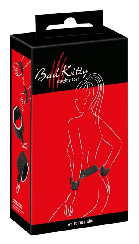 Комплект фіксаторів Bad Kitty, пояс і наручники, чорний