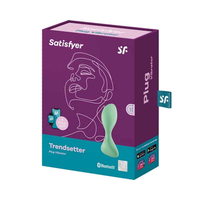 Анальний вібратор Satisfyer Trendsetter з додатком, зелений, 11.2 х 5 см - Изображение 1