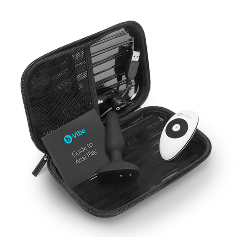 Анальна пробка з вібрацією і пультом B-Vibe Novice Plug, чорна, 8.5 х 2.5 см - Зображення 7