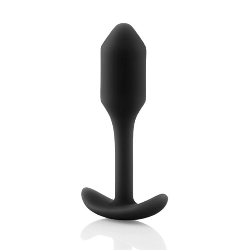 Анальна пробка із зміщеним центром ваги, S, B-vibe Snug Plug 1 чорна, 8.6 х 2.2 см - Зображення 2