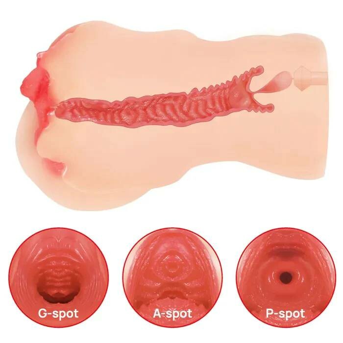 Мастурбатор реалістичний з вібрацією Kokos Maria Onahole 003, кібершкіра, бежевий, 18 х 2.5 см - Зображення 6