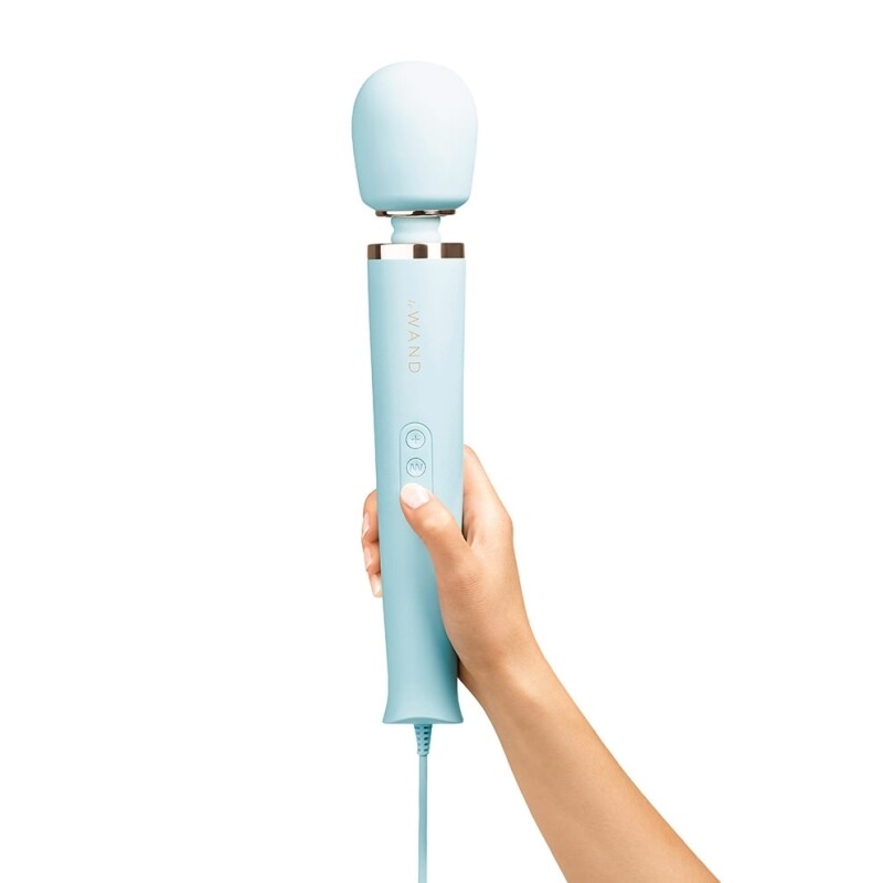 Вібратор-мікрофон з кабелем Le Wand Plug-In, силіконовий, блакитний, 34 х 6 см - Изображение 4
