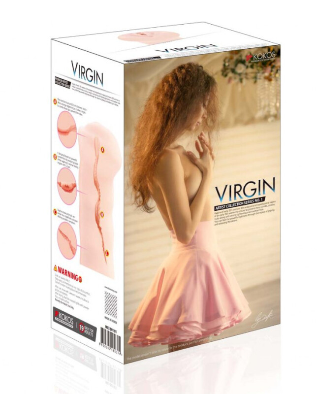 Мастурбатор вагіна Kokos Virgin, кібершкіра, бежевий, 17.5 х 9.5 см - Зображення 1