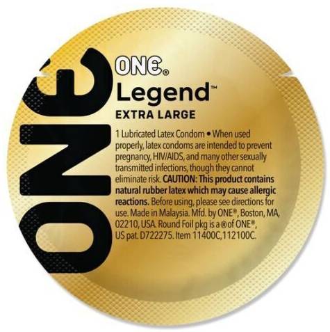 Презерватив One Legend XL, великого розміру, латексний, 1 шт. - Зображення 2