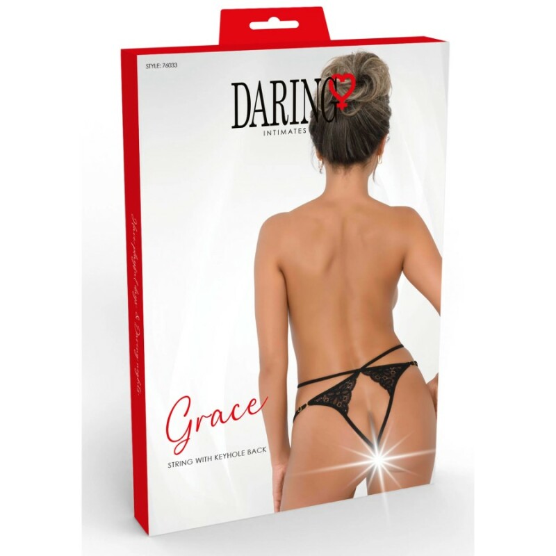 Трусики мереживні з інтимним вирізом S/M Grace Daring Intimates, чорні - Изображение 4