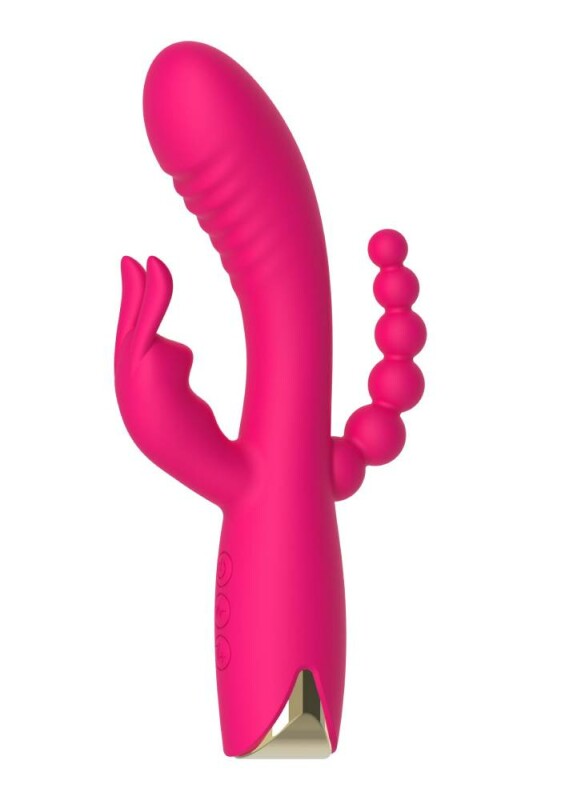 Вібратор-кролик рельєфний з ялинкою Aphrodite Toy Joy рожевий, 21 х 3.7 см - Изображение 2