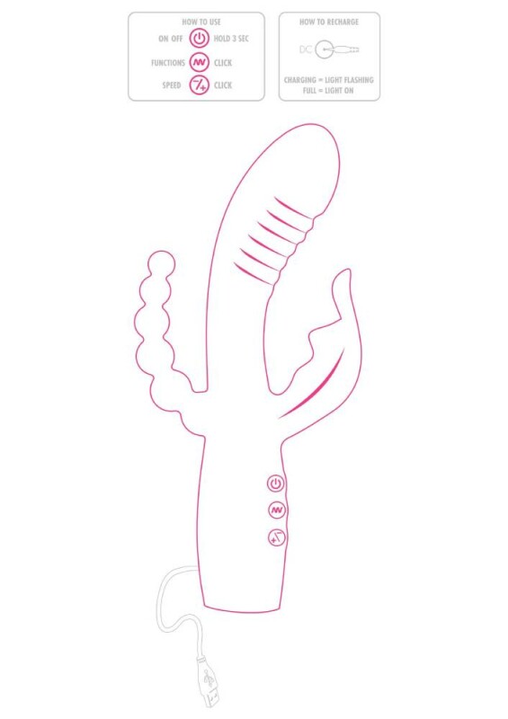 Вібратор-кролик рельєфний з ялинкою Aphrodite Toy Joy рожевий, 21 х 3.7 см - Изображение 9