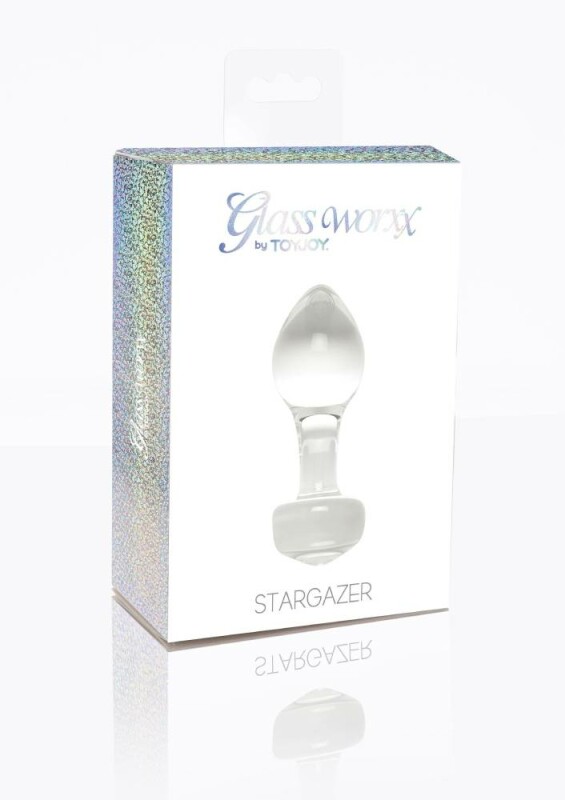 Анальна пробка скляна Stargazer прозора, 9 х 2.5 см - Зображення 1