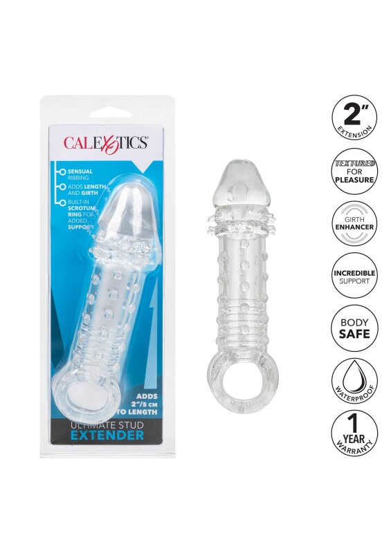 Насадка на пеніс подовжуюча +5 см Ultimate Stud Extender рельєфна, 16 x 4.5 см - Изображение 5