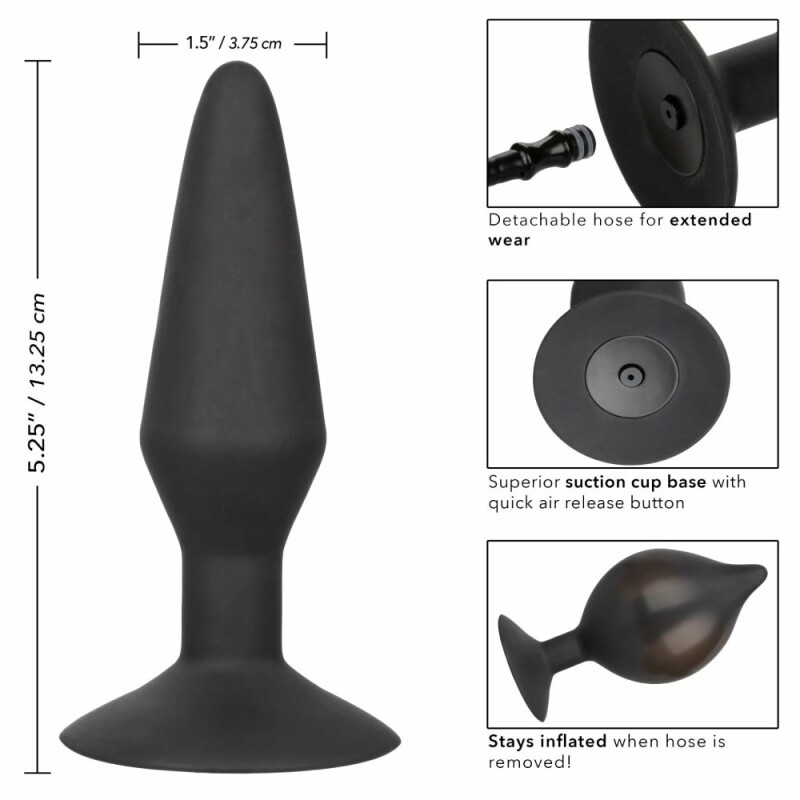 Анальна пробка з накачуванням L CalExotics Silicone Inflatable Plug, 14 x 1.7-3.9 см - Зображення 9