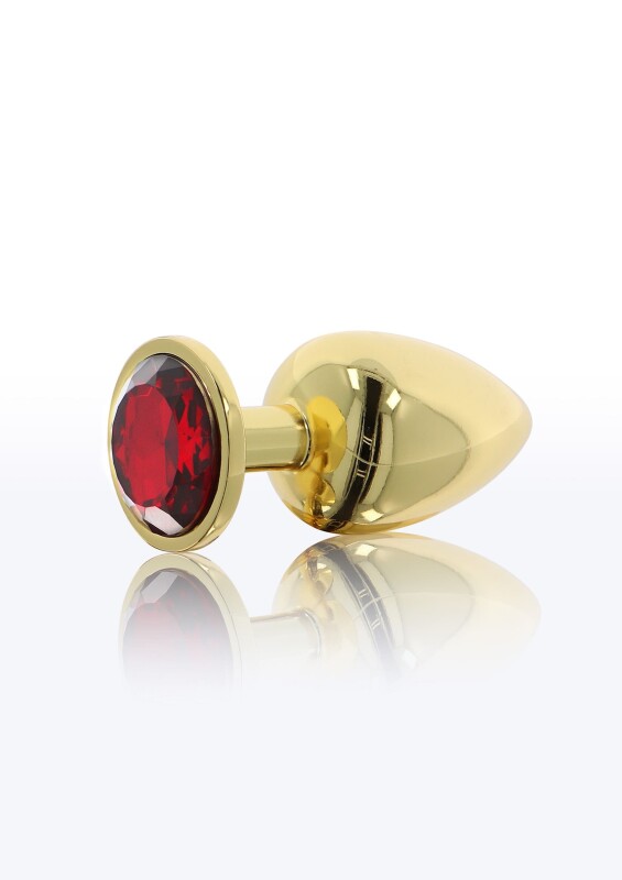Анальна пробка L з кристалом Taboom Diamond Jewel, золота, 9.5 x 4 см - Зображення 2