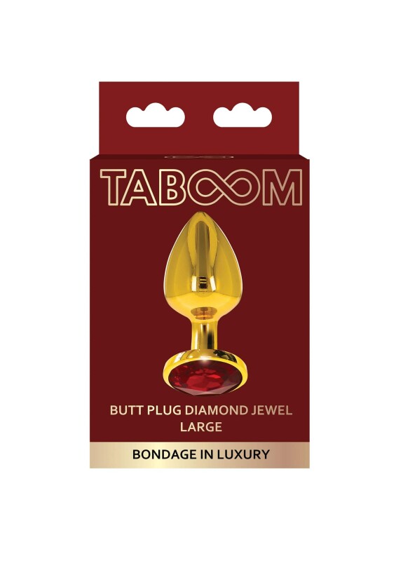 Анальна пробка L з кристалом Taboom Diamond Jewel, золота, 9.5 x 4 см