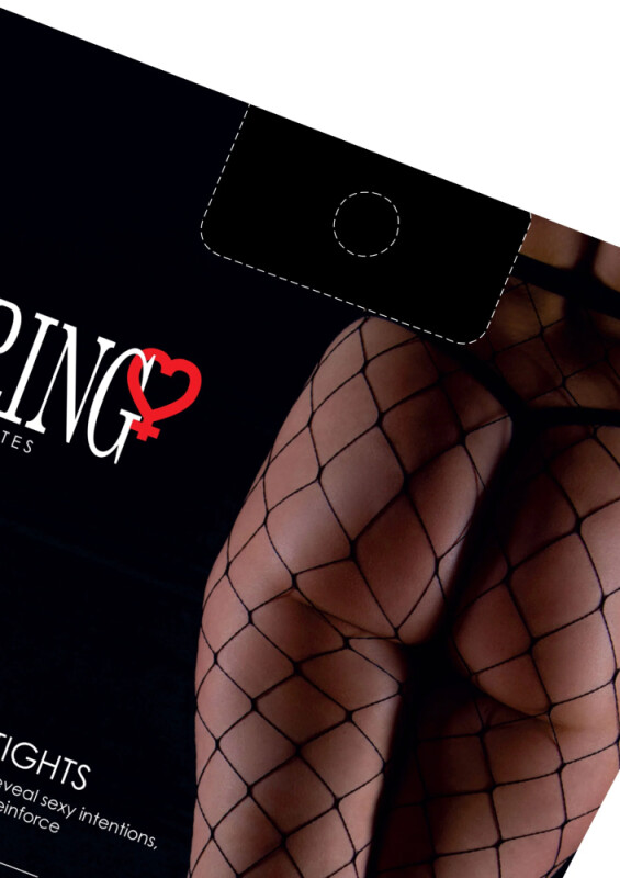 Колготи сексуальні у велику сітку One Size Daring Intimates, чорні - Зображення 7