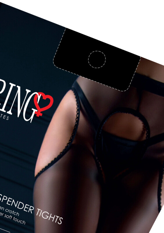 Колготки сексуальні з імітацією панчіх One Size Daring Intimates, чорні - Изображение 8