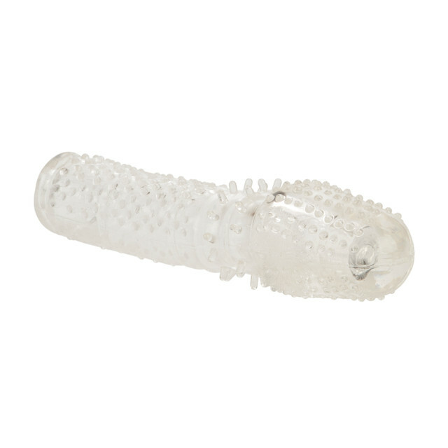 Насадка на пеніс рельєфна CalExotic Senso Extension,  прозора, 14 х 3.7 см - Зображення 3