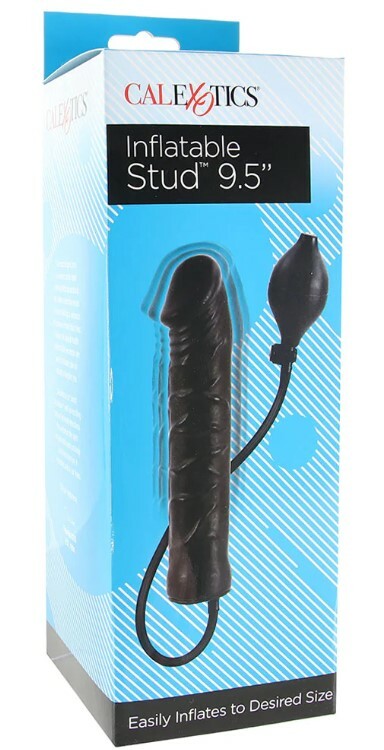 Фалоімітатор з накачуванням Inflatable Stud, латексний, чорний, 25 х 5 см - Зображення 1