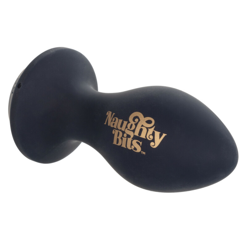 Анальна пробка з вібрацією Naughty Bits CalExotics, з кристалом, силіконова, чорна, 10.7 х 3.2 см - Зображення 2