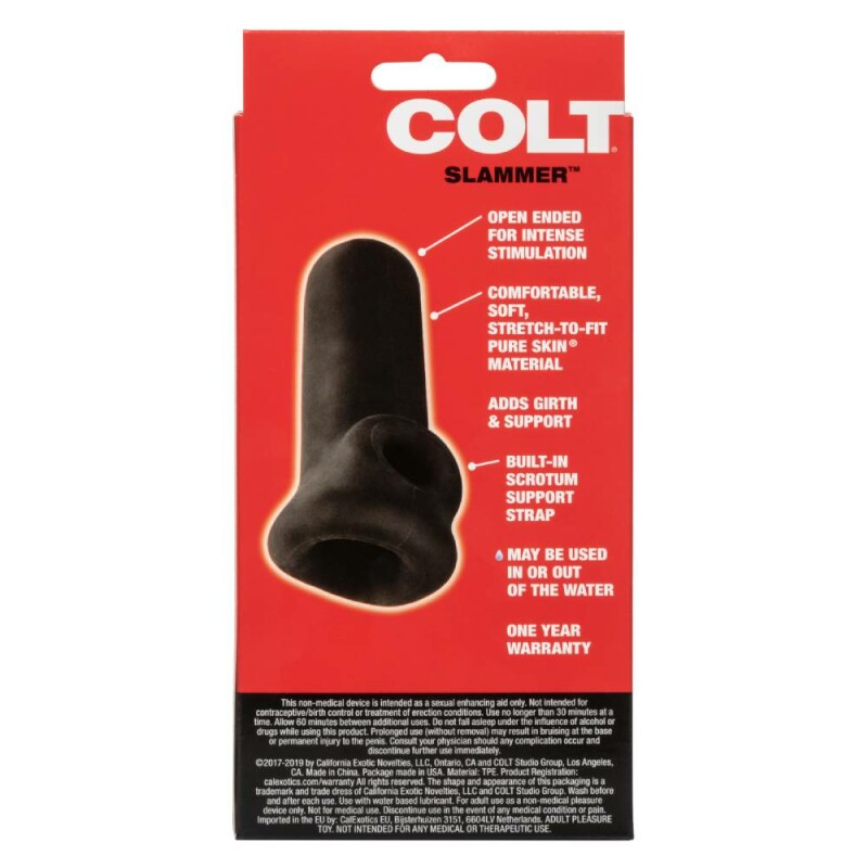 Насадка на член COLT Slammer із кріпленням на мошонці, чорна, 10.7 х 5 см - Зображення 6