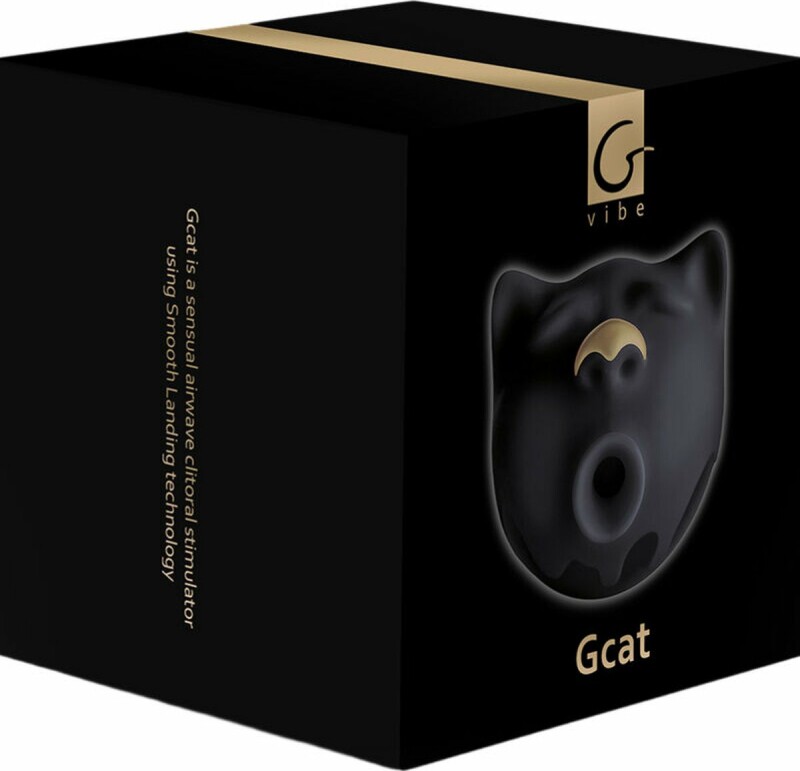 Вакуумний стимулятор клітора у формі кота Gcat Gvibe, силіконовий, чорний - Изображение 1