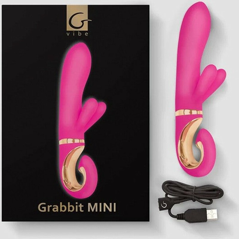 Вібратор-кролик з двома відростками для клітора Grabbit GVibe, рожевий, 23.5 см х 4 см - Зображення 5