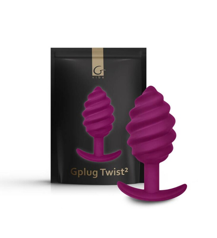Анальна пробка рельєфна Gvibe Gplug Twist 2 фуксія, 10.5 х 3.9 см