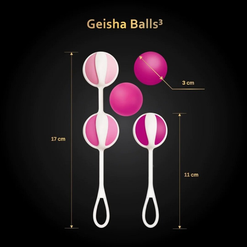 Набір вагінальних кульок Geisha Balls 3 Gvibe, силіконові, рожеві, 5 шт. - Изображение 6