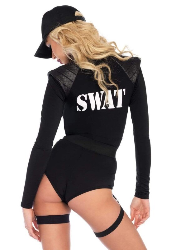 Костюм сексі поліцейської XS Leg Avenue SWAT Babe, 5 предметів, чорний - Изображение 1